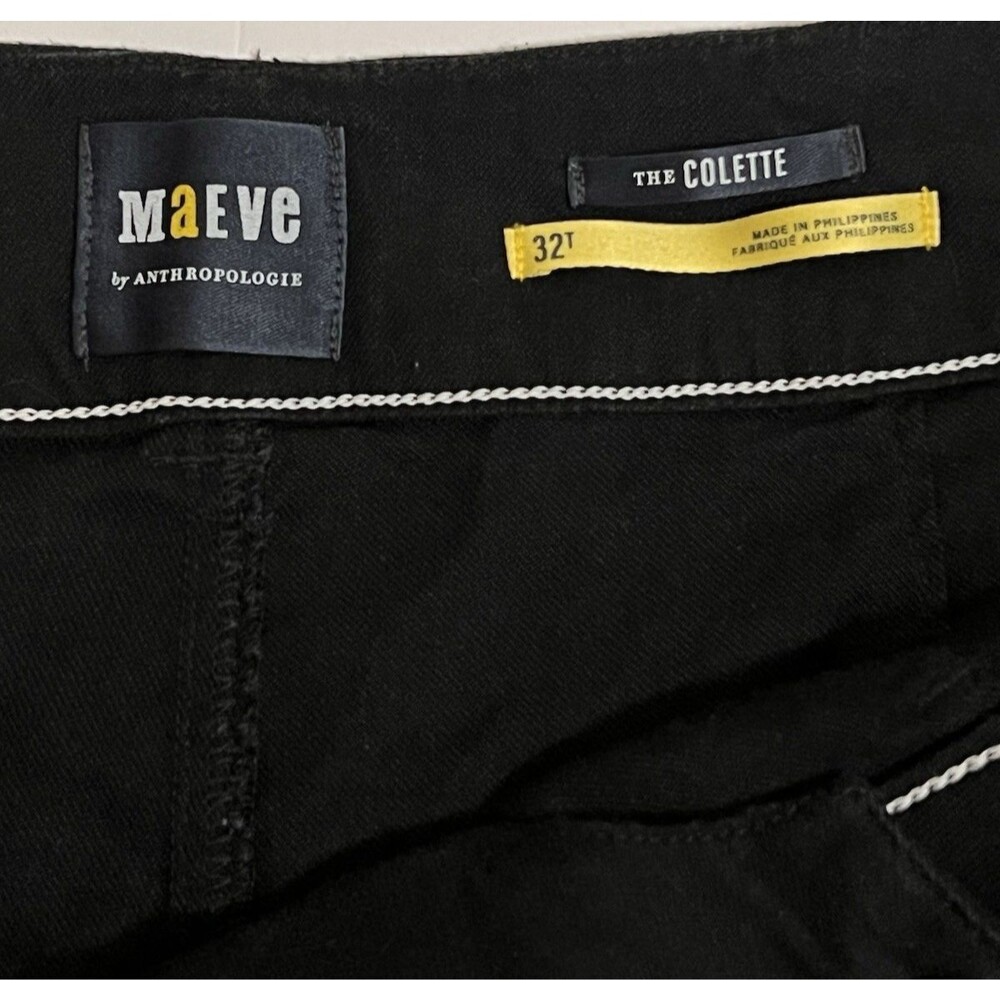 MAEVE Anthropologie The Colette Wide-Leg Crop Pants Linen Blend Black 32T (34) - Picture 6 of 7